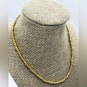 Solid Matte Gold Beaded Choker Necklace Boho-chic Classic Preppy Coastal Cowgirl